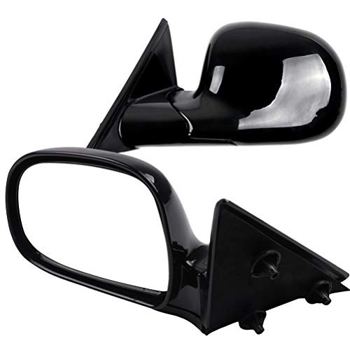 OCPTY Black Left Side and Right Side Mirrors Fit for 1994-1997 Chevy S10 Smooth Mirror Glass Manual Fold Non-heated