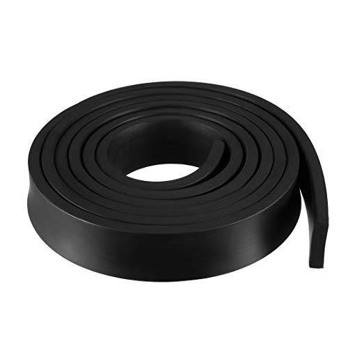 uxcell Solid Rectangle Rubber Seal Strip 30mm Wide 7mm Thick  2 Meters Long Black