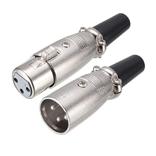 uxcell 3-Pin XLR Male-Female Female Connector for Microphone Mic Cable Plug Connector Mic Audio Socket 5 Pair