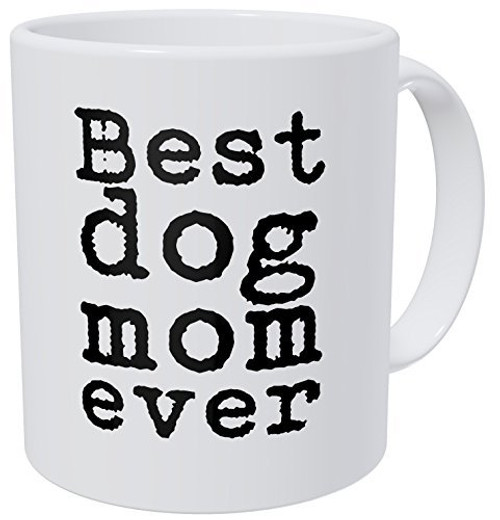 Wampumtuk Best Dog Mom Ever Typewriter 11 Ounces Funny Coffee Mug