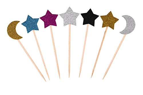 35 Pieces glitter sparkling wedding cupcake toppers multicolor moon star Birthday Cupcake Toppers celebration decor cake Toppers Baby Shower for Birthday Cake Snack Decorations Picks Party Accessories 35 Pieces glitter sparkling wedding cupcake toppers multicolor moon star Birthday Cupcake Toppers celebration decor cake Toppers Baby Shower for Birthday Cake Snack Decorations Picks Party Accessories