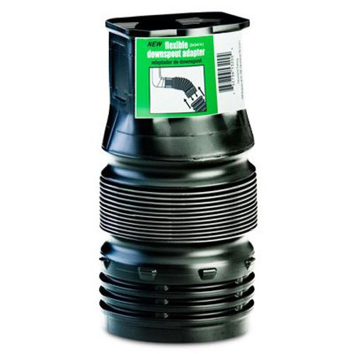 Flex-Drain ADP53202 Downspout Adaptor  Landscaping Drain Pipe Adapter 2 by 3 by 4-Inch Black