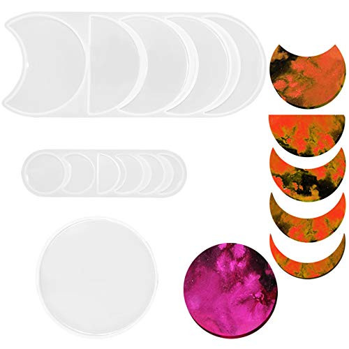 3 Pcs Moon Phase Resin Molds  AIFUDA Crescent Silicone Mould  Young New Moon Moulds  Full Moon Moulds  for DIY Art Casting Resin and Making Home Decor