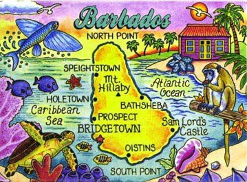 Barbados Map Caribbean Fridge Collector's Souvenir Magnet 2.5" X 3.5"