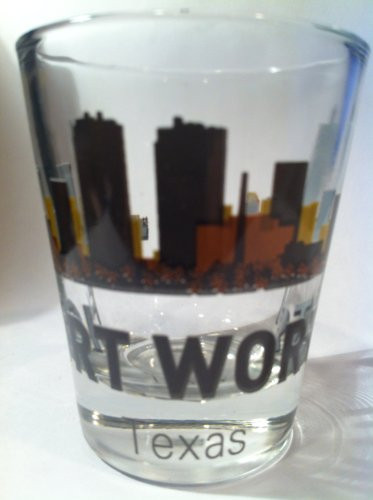 Fort Worth Texas Sunset Skyline Shot Glass