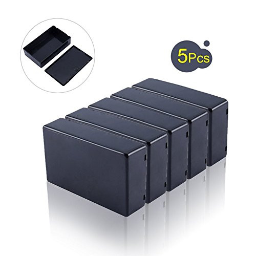 100x60x25mm Black Plastic Cover Project Electronic Enclosure Instrument Case DIY Power Junction Box, 5Pcs