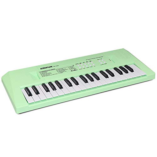 aPerfectLife Kids Piano Keyboard  37 Keys Multifunction Portable Toy Piano Electronic Music Keyboard Instrument for Early Learning Educational -Green-