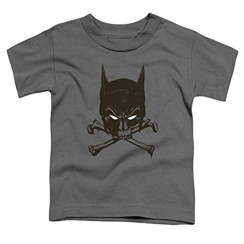 Batman Bat and Bones Unisex Toddler T Shirt for Boys and Girls  Medium -3T- Charcoal