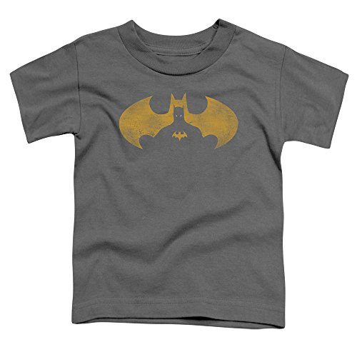 Batman Bat Symbol Knockout Unisex Toddler T Shirt for Boys and Girls  Large -4T- Charcoal