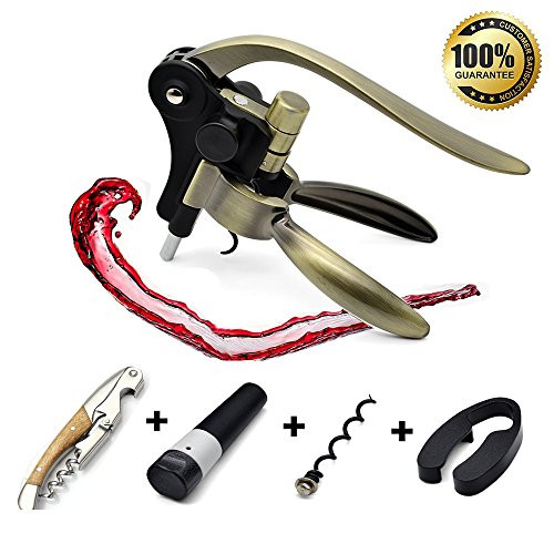 6 Pieces Best Wine Opener Corkscrew Set with Gift Box Lever Corkscrew with Foil Cutter and Extra Waiters Corkscrew,Wine Bottle Opener Rabbit Gift Sets for Sommeliers Waiters and Bartenders 6 Pieces Best Wine Opener Corkscrew Set with Gift Box Lever Corkscrew with Foil Cutter and Extra Waiters Corkscrew,Wine Bottle Opener Rabbit Gift Sets for Sommeliers Waiters and Bartenders