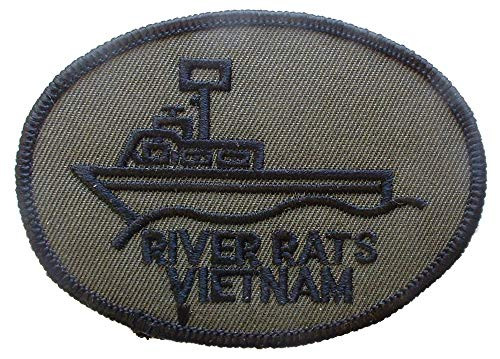 United States Military Vietnam River Rats Patch  with Iron-On Adhesive -Subdued Boat-
