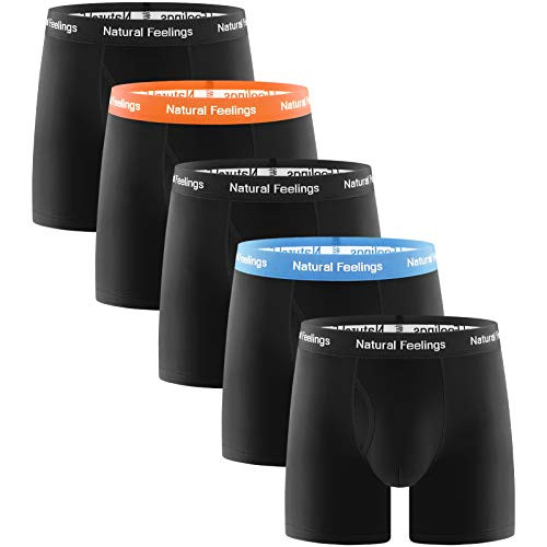 Natural Feelings Boxer Briefs Mens Underwear Soft Cotton Mens Boxer Briefs Men Pack Underwear with Open Fly