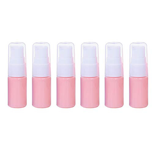 6Pcs 10ml-0-34oz Portable Plastic Lotion Pump Bottle with Lid Empty Refillable Press Bottle Travel Bottle Sample Storage Container Dispenser Vials Jar