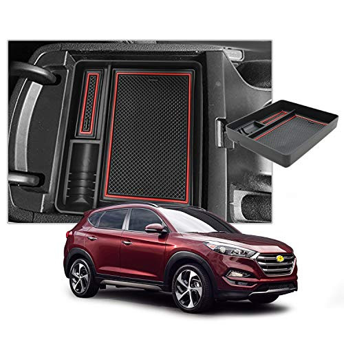 CDEFG Center Console Accessory Organizer for Tucson 2016-2019 2020  ABS Material Armrest Box Insert Tray Glove Secondary Storage Box -Only for Manual