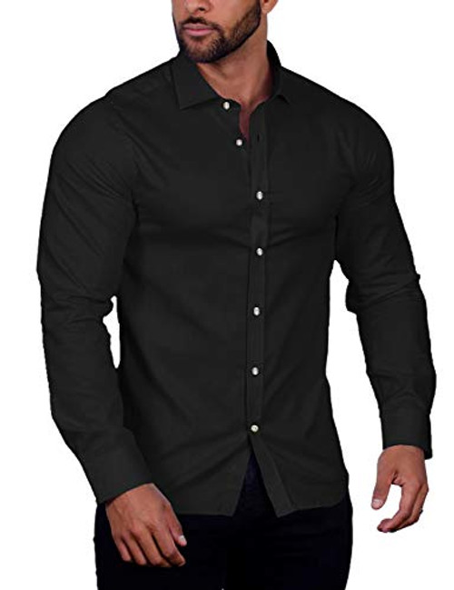 COOFANDY Mens Muscle Fit Dress Shirts Wrinkle-Free Long Sleeve Casual Button Down Shirt COOFANDY Mens Muscle Fit Dress Shirts Wrinkle-Free Long Sleeve Casual Button Down Shirt