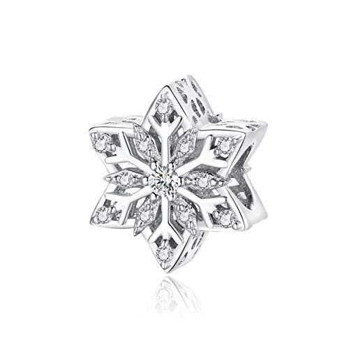 BAMOER 925 Sterling Silver Christmas Snowflake Charms for Women Girls Snow Fairy Charm Beads fit Pandora Bracelets and Necklace BAMOER 925 Sterling Silver Christmas Snowflake Charms for Women Girls Snow Fairy Charm Beads fit Pandora Bracelets and Necklace