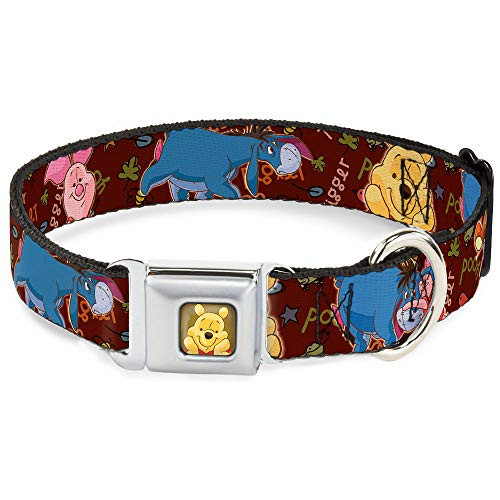 Buckle-Down Dog Collar Seatbelt Buckle Mickey Mouse Expressions Close Up Black White 11 to 17 Inches 1-0 Inch Wide