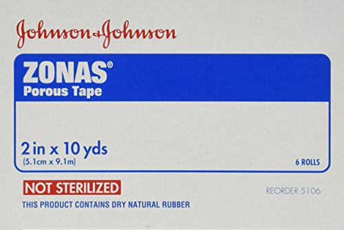 Zonas Porous Athletic Tape 2 Inches X 10 Yards (Box of 6 Rolls)