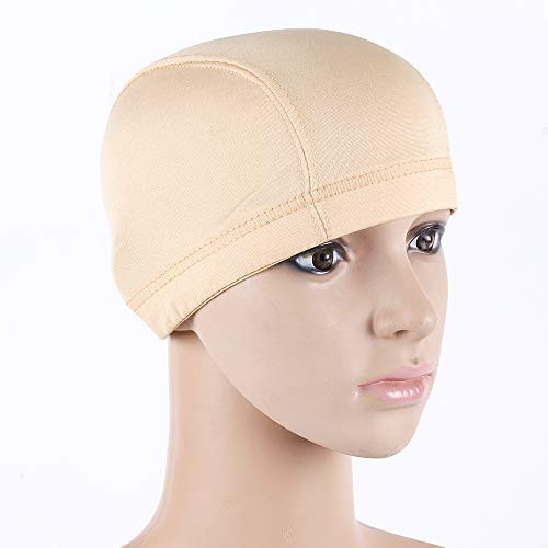 Alileader 4 Pack Mesh Wig Dome Cap Mesh Dome Style Wig Cap Spandex Dome Style Ultra Stretch Mesh Wig Cap for Making Wigs for Women -Dome-Beige-