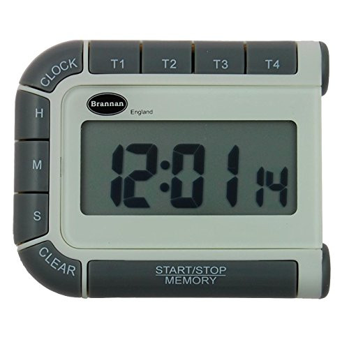 4 Way Countdown Timer and Clock - Count Down and Count Up Kitchen Timer - Large Easy To Read Display