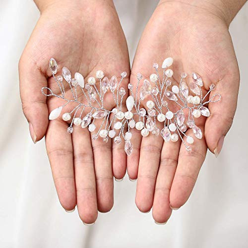 Earent Bride Wedding Headbands Crystal Hair Vines Silver Pearl Bridal Hair Pieces Rhinestone Hair Accessories for Women and Girls Earent Bride Wedding Headbands Crystal Hair Vines Silver Pearl Bridal Hair Pieces Rhinestone Hair Accessories for Women and Girls