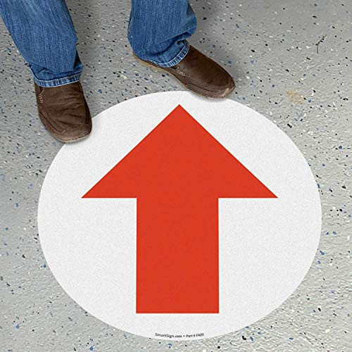 SmartSign Up Arrow Anti Slip Adhesive Floor Sign - 24 x 24