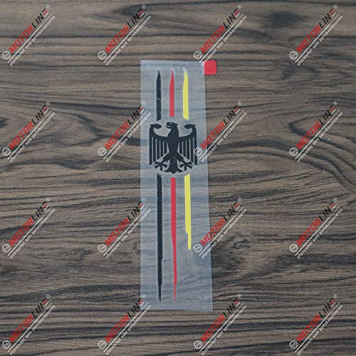 3S MOTORLINE 6 German Eagle Flag Color Vertical Stripes Germany Decal Sticker Car Vinyl Coat of arms