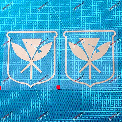 2X Gold 6 Tall Kanaka Maoli Flag Hawaiian Hawaii Decal Sticker Car Vinyl Style b