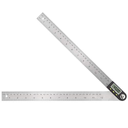 AMTOVL Digital Angle Finder Protractor 12 Inch 300mm Stainless Steel Angle Finder Ruler 0-360°for Woodworking Construction Repairing