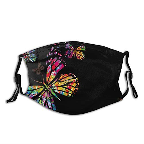 Colorful Butterflies?Reusable Face Mask Balaclava Washable Outdoor Nose Mouth Cover for Men and Women
