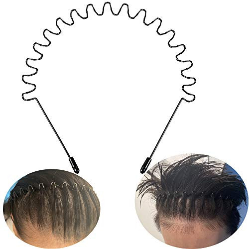 MSDADA Wavy Hair Band Unisex Black Metal Headband Spring Sports Fashion Headband for Mens and Womens Hair Band Hoop Accessories Elastic Non Slip Wi MSDADA Wavy Hair Band Unisex Black Metal Headband Spring Sports Fashion Headband for Mens and Womens Hair Band Hoop Accessories Elastic Non Slip Wi
