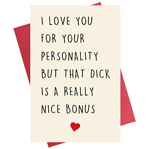 Naughty Anniversary Card  Funny Rude Birthday Valentines Card for Husband Boyfriend Him Fiance Men