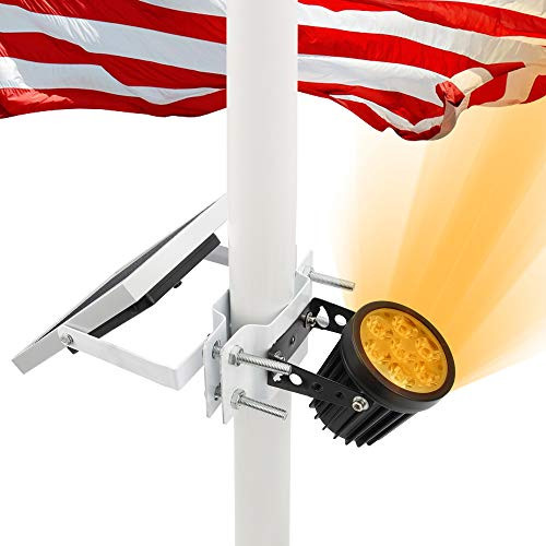 APONUO Solar Flag Pole Light  Flagpole Light Solar Powered Upgraded Bracket Design Fits 1-4-3 Flag Pole 2 Brightness Auto On-Off IP65 Waterproof for