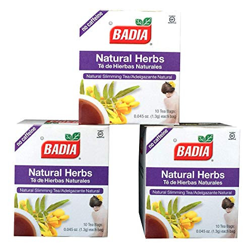 Badia Natural Herbs Tea Bags  Te de Hierbas Naturales  10-Count -Pack of 3-
