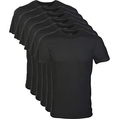 Gildan Mens Crew T-Shirt Multipack  Black -6 Pack-  XX-Large
