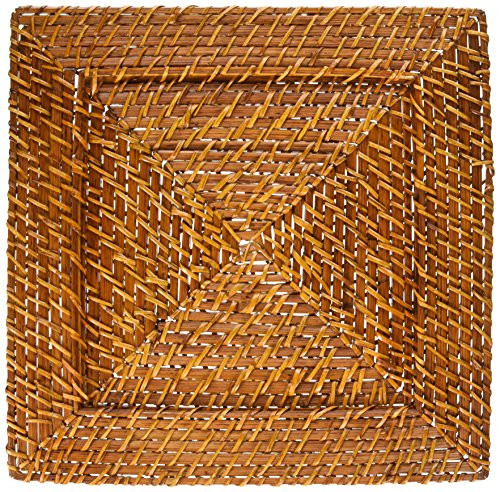 ChargeIt! By Jay Harvest Square Rattan Charger Plate