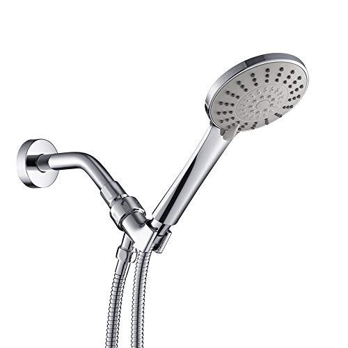 High Pressure 5 Spray Settings Handheld Shower Head with 59 Inch Hose Powerful Shower Spray Polished Chrome