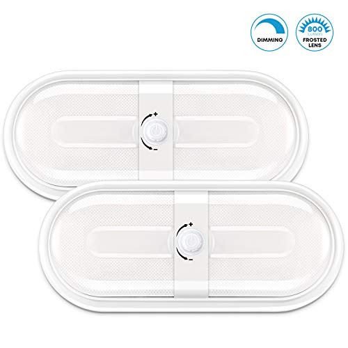 Kohree Upgrade Dimmable LED RV Ceiling Double Dome Lights Interior  Adjustable 12V LED Camper Lighting Fixtures with Frosted Cover for RV Trailer Camp
