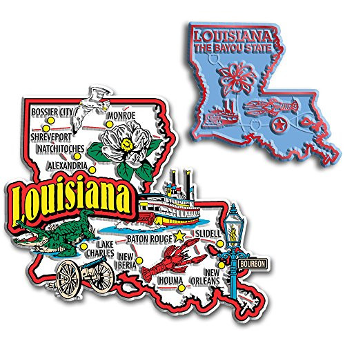 Classic Magnets Jumbo & Small State Map Magnet Set - Louisiana