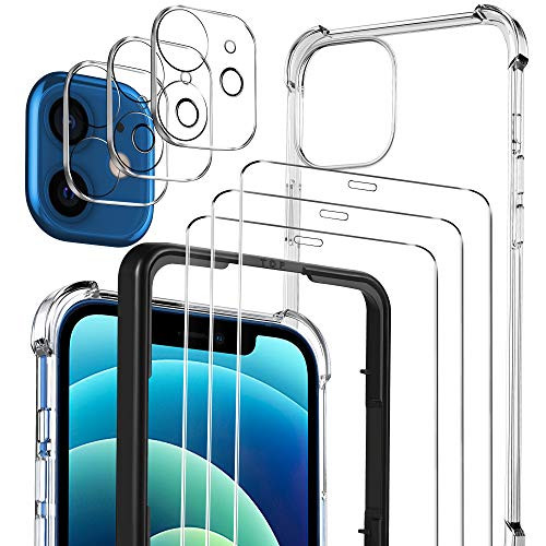 Luibor compatible with iPhone 12 Mini Screen Protector-3 Pack-- compatible with iPhone 12 Mini Case  compatible with iPhone 12 Mini Camera Lens Protec
