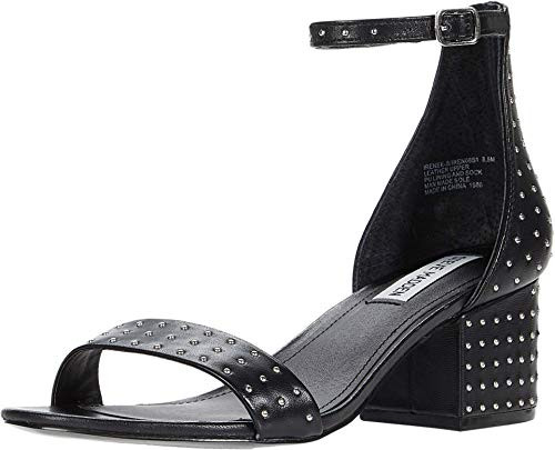 Steve Madden Irenee-S Heeled Sandal Black Leather 9 M