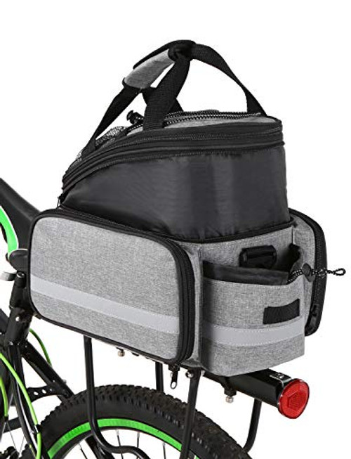 Lixada Bike Rear Bag Bicycle Pannier Bag Saddle Bag 25L Bicycle Rear Seat Bag Bike Carrier Trunk Bag Expandable Waterproof MTB Bike Rack Bag with Rain