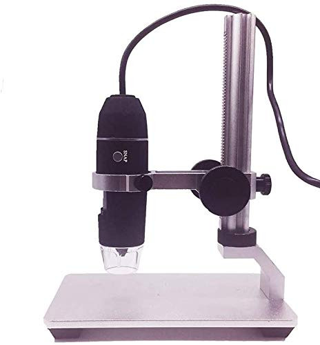 Jiusion HD 2MP USB Digital Microscope 501000X Portable Magnification Endoscope Camera with 8 LEDs Aluminum Alloy Stable Stand for OTG Android Mac Win