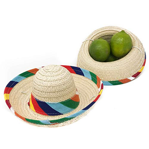 12 Mini Sombrero Fiesta Party Supplies - Mexican Themed Party Decorations (1 Dozen)