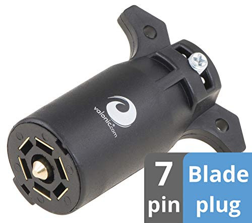 valonic 7 Way Trailer Plug - 7 pin Trailer - Wiring Harness Connector - for rv Trailer  Bike Trailer - Blade Connector