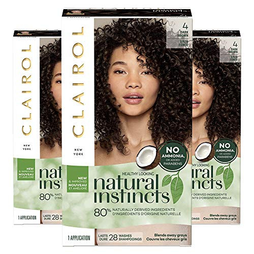 Clairol Natural Instincts Semi-Permanent  4 Dark Brown  3 Count