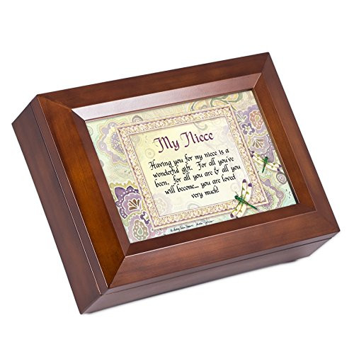Cottage Garden My Niece Dark Wood Finish Jewelry Music Box - Plays Tune You Are My Sunshine Cottage Garden My Niece Dark Wood Finish Jewelry Music Box - Plays Tune You Are My Sunshine