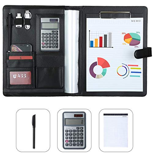 Leathario File Folder Padfolio Writing Pad Business Presentation Folder Portfolio -Brown-A4-1-