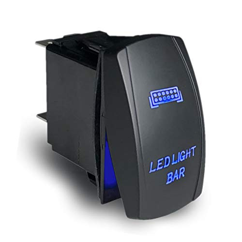 MGI SpeedWare LED Rocker Switch ON-Off  Laser Etched LED Light Bar -Blue-