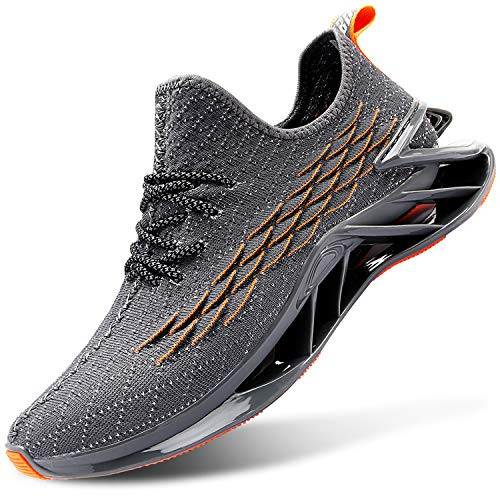 L-RUN Mens Walking Shoes Training Road Running Sneakers Outdoor Grey 9-5 M US